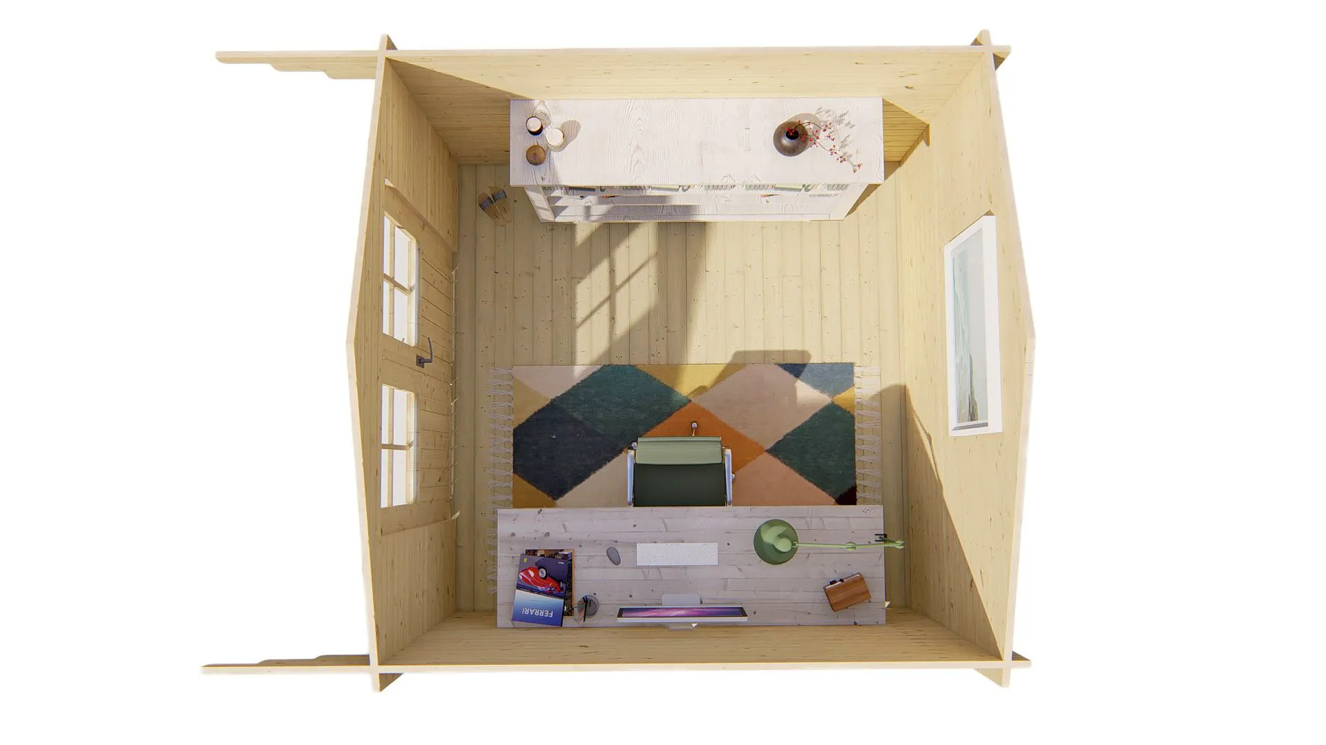 # Tuinhuis Meerbeek van bovenaf